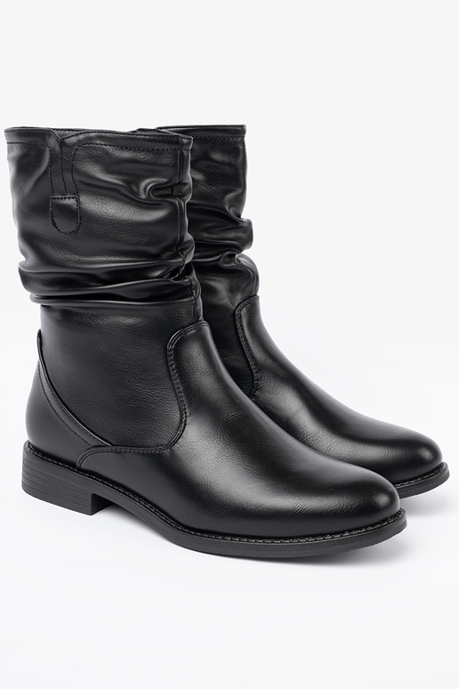 KomfortoIne boots black z marszczeniami