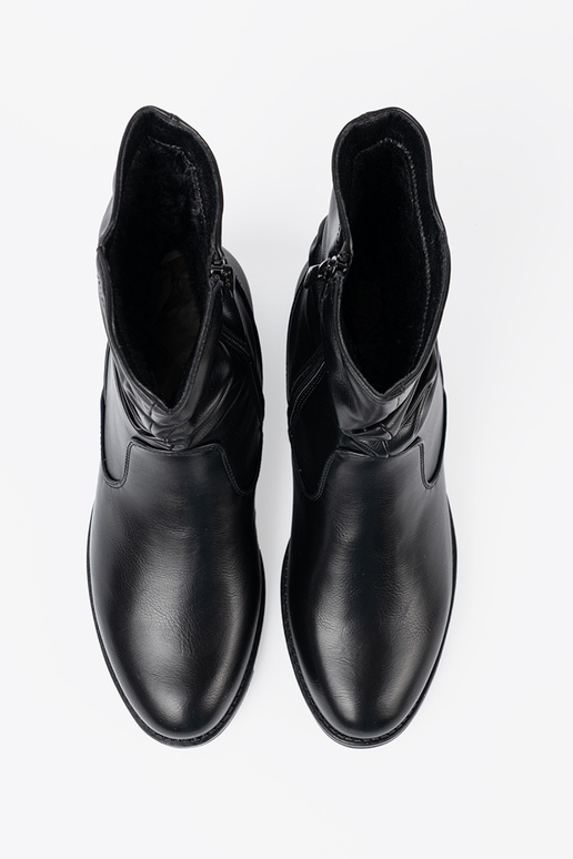 KomfortoIne boots black z marszczeniami