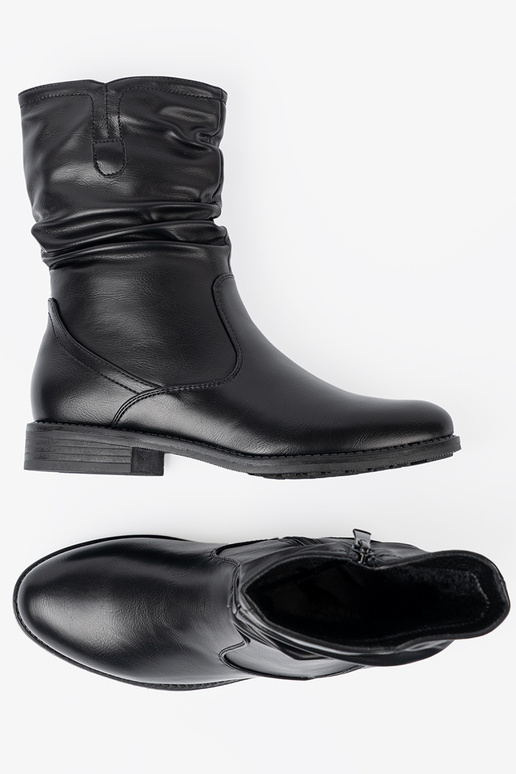 KomfortoIne boots black z marszczeniami