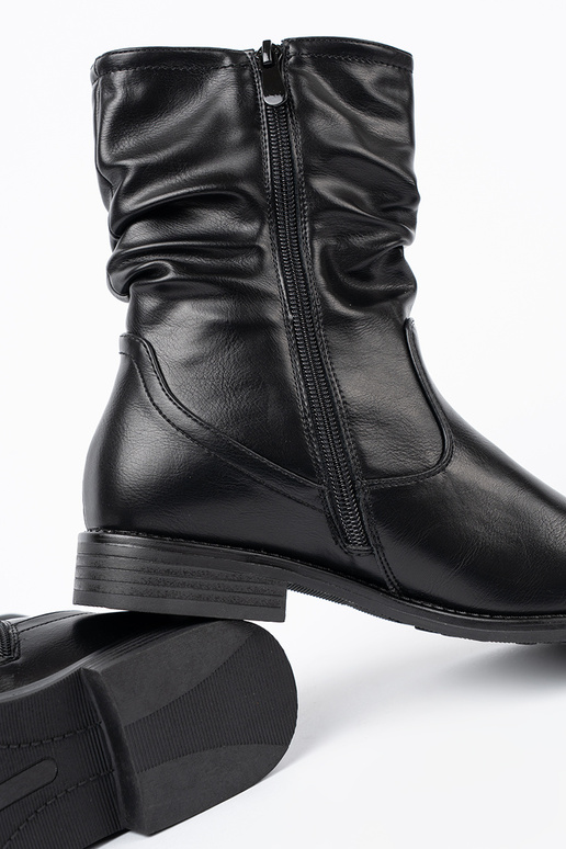 KomfortoIne boots black z marszczeniami