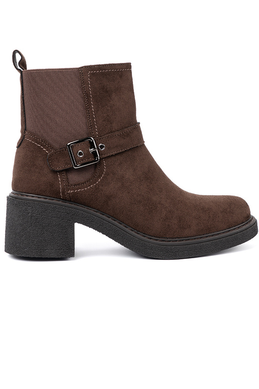 Stylowe brązowe botki na stabilnym obcasie Stylowe brązowe botki na stabilnym obcasie