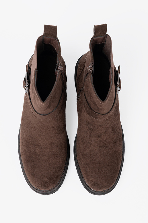 Stylowe brązowe botki na stabilnym obcasie Stylowe brązowe botki na stabilnym obcasie