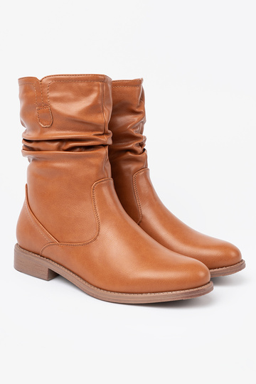 KomfortoIne boots karmeloIne z marszczeniami