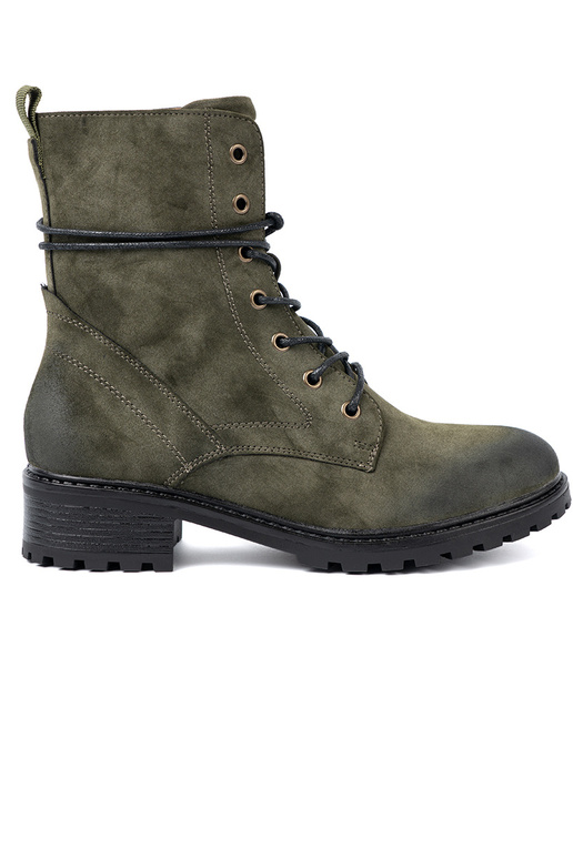 khaki colors boots z niskim obcasem