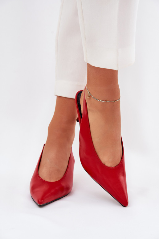 High Heels With Open Heel Eco Leather Red Aricandia High Heels With Open Heel Eco Leather Red Aricandia