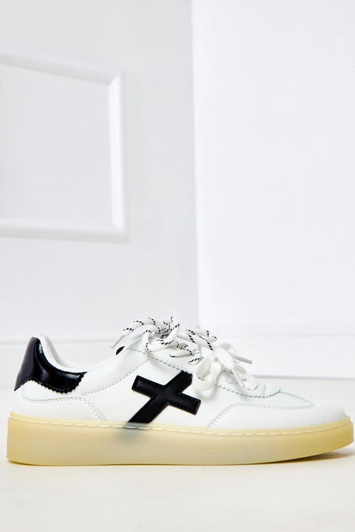 Białe sneakersy na platformie z...