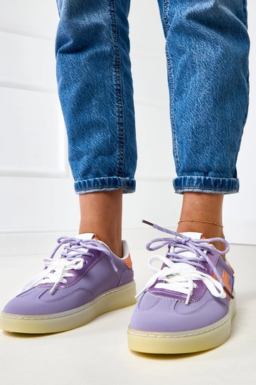 Fioletowe sneakersy na platformie z pomarańczową wstawką Eriksen