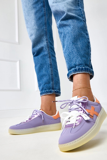 Fioletowe sneakersy na platformie z pomarańczową wstawką Eriksen 2