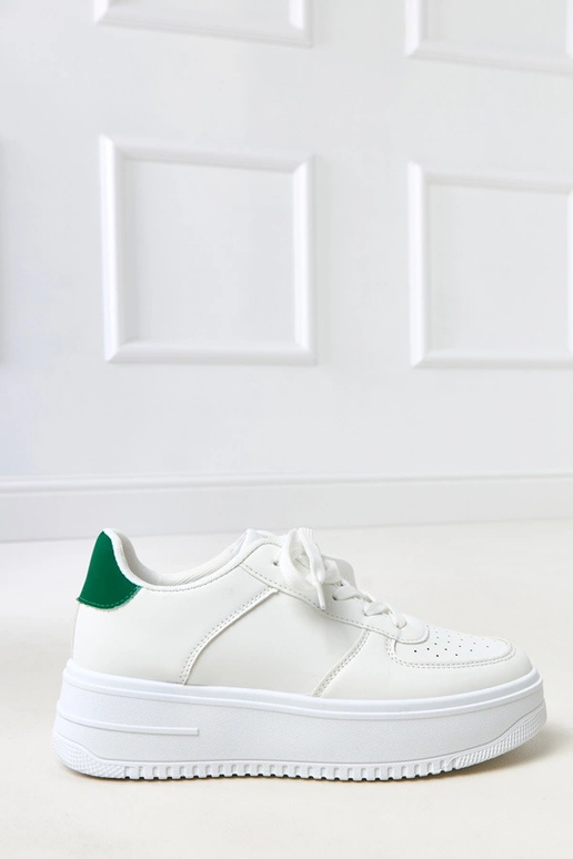 Białe sneakersy na platformie z... Białe sneakersy na platformie z...