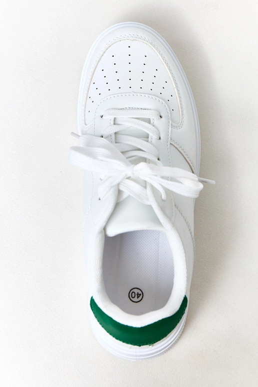 Białe sneakersy na platformie z... Białe sneakersy na platformie z...