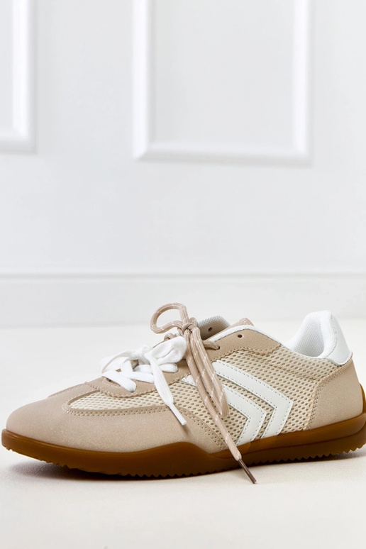 Beżowe sneakersy  siateczkowe typu...