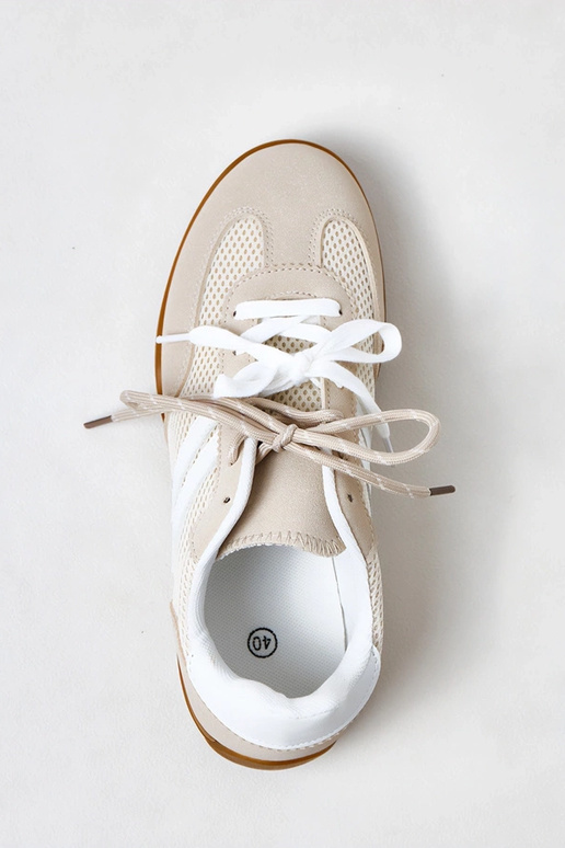 Beżowe sneakersy  siateczkowe typu...