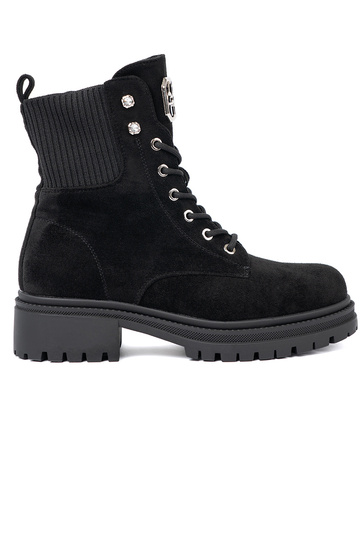 Elegant style black shoes z błyszczącymi kryształkami 2
