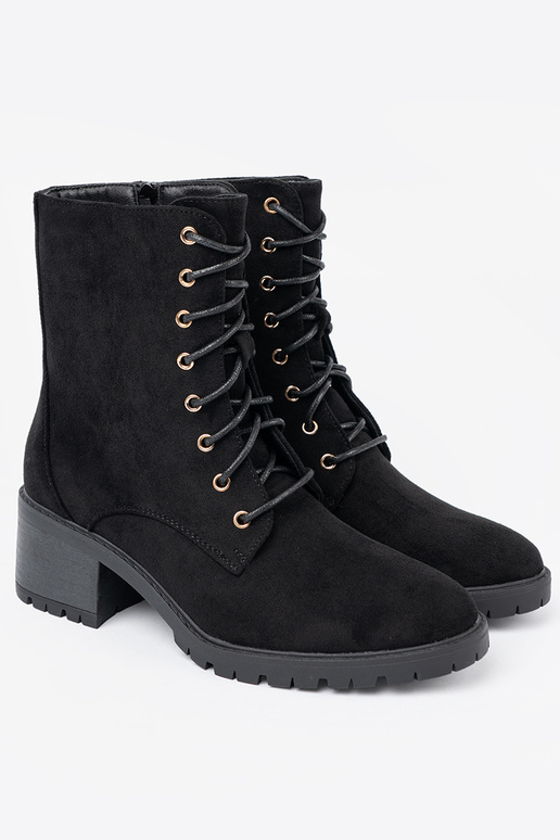 Comfortable black boots z okrągłym noskiem