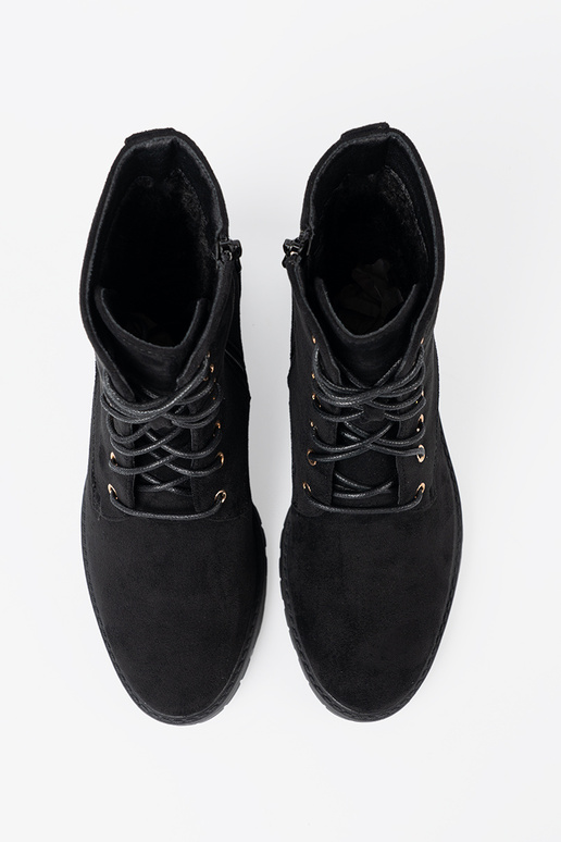 Comfortable black boots z okrągłym noskiem