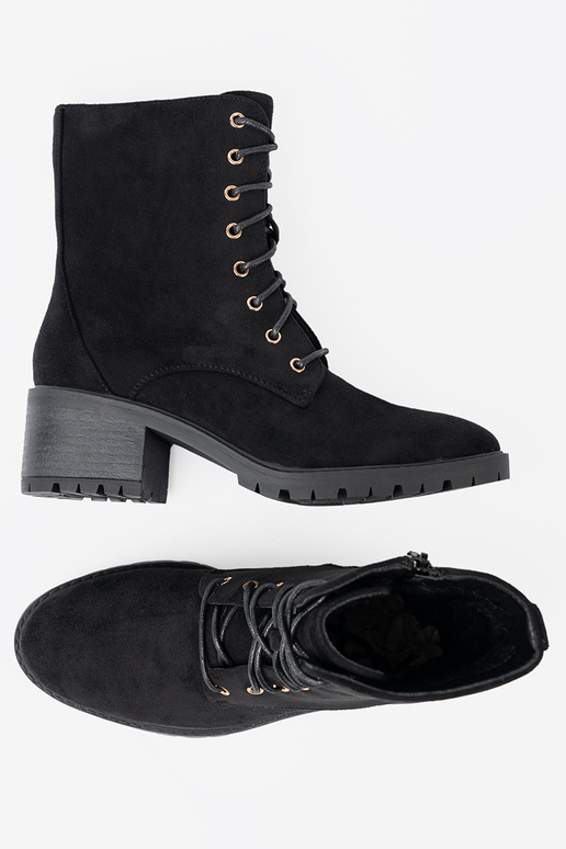 Comfortable black boots z okrągłym noskiem