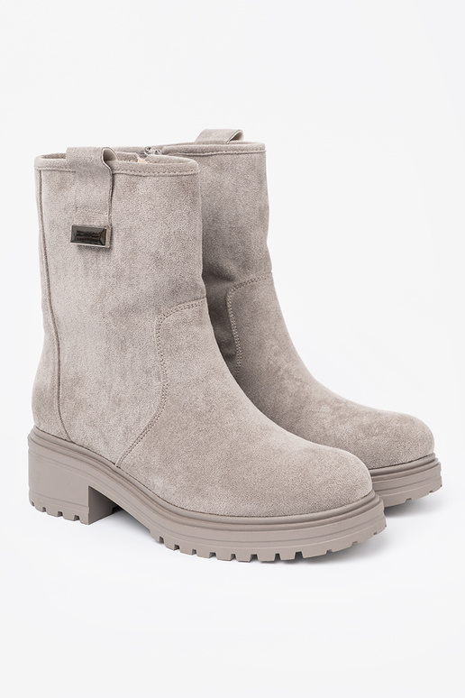 Comfortable gray boots na masyInnej podeszInie