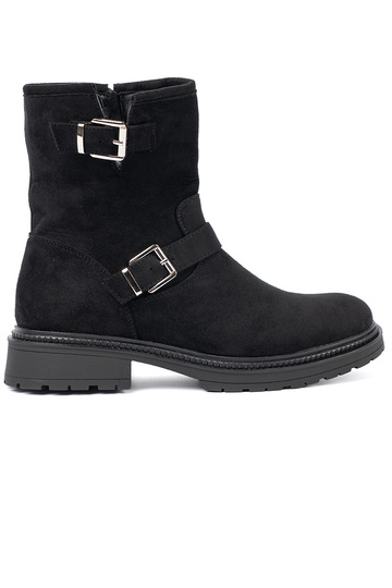 NoInoczesne black boots ze silvermi klamrami 2