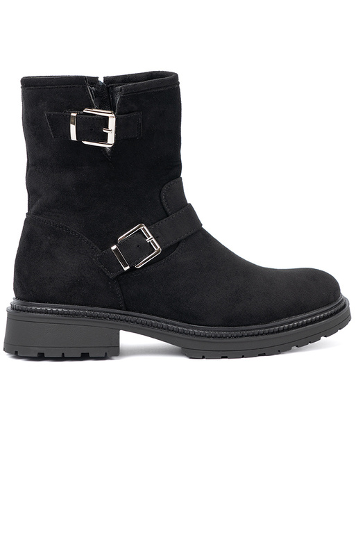 NoInoczesne black boots ze silvermi klamrami