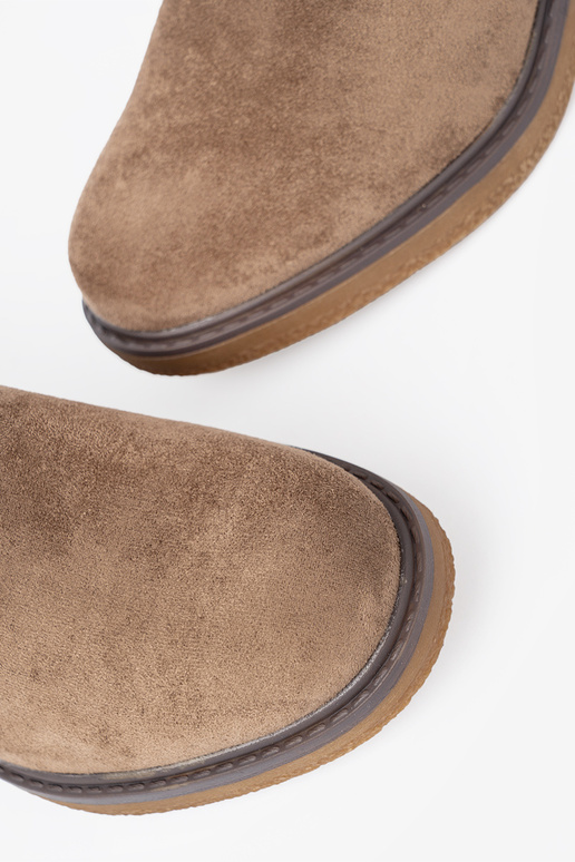 Stylowe botki beżowe na wygodnym obcasie Stylowe botki beżowe na wygodnym obcasie