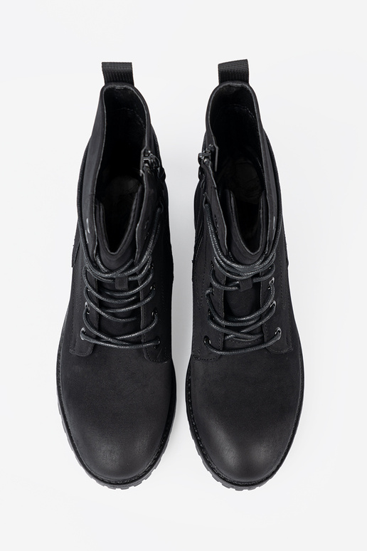 Fashionable black shoes z ozdobnym lacingm