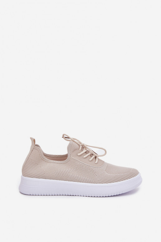 Fabric Slip On Sports Shoes On Platform Ladies Beige Kalyra Fabric Slip On Sports Shoes On Platform Ladies Beige Kalyra