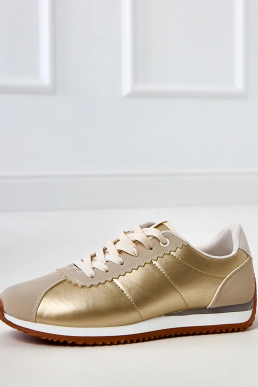 Beżowe sneakersy sportowe z beżową... Beżowe sneakersy sportowe z beżową...