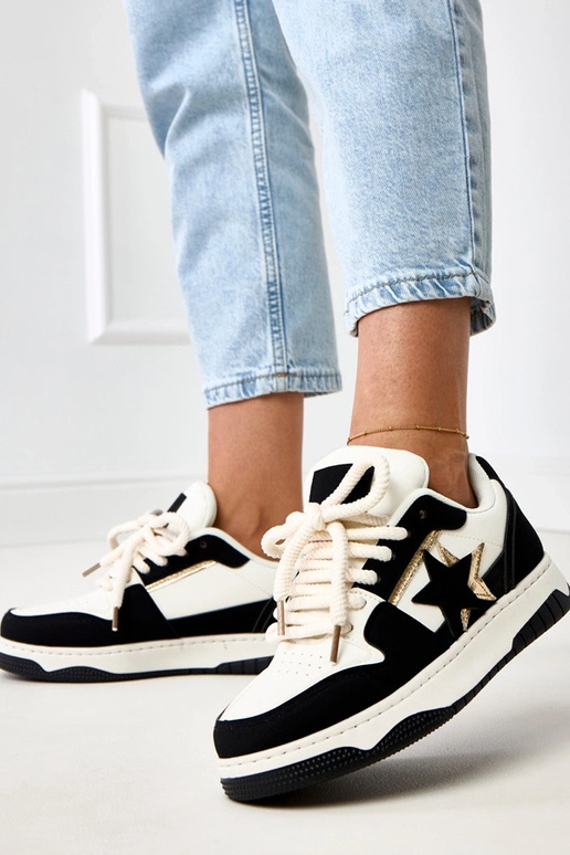 Czarno-białe sneakersy na platformie... Czarno-białe sneakersy na platformie...