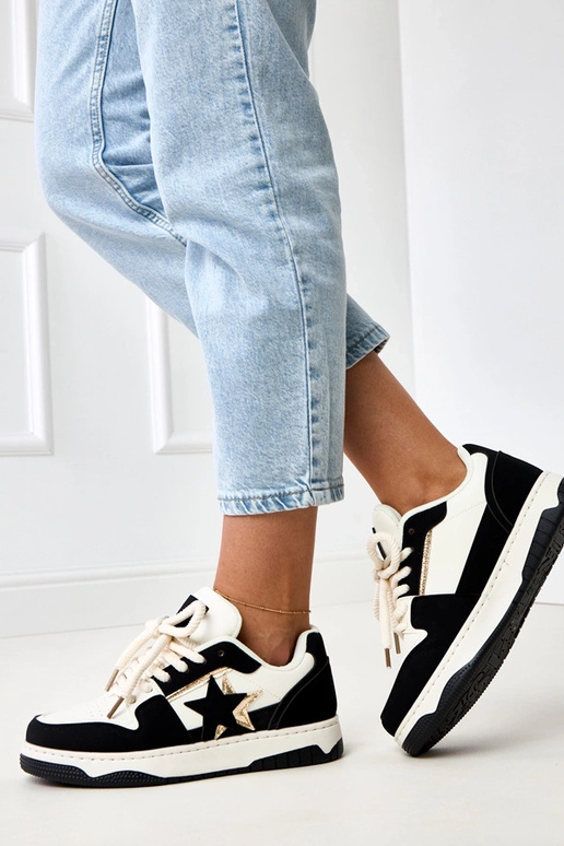 Czarno-białe sneakersy na platformie... Czarno-białe sneakersy na platformie...
