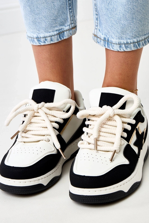 Czarno-białe sneakersy na platformie... Czarno-białe sneakersy na platformie...