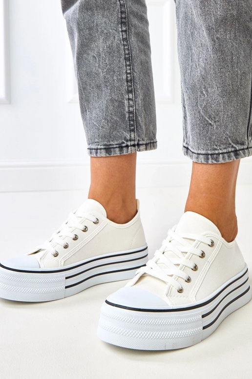 Białe trampki na platformie Talah