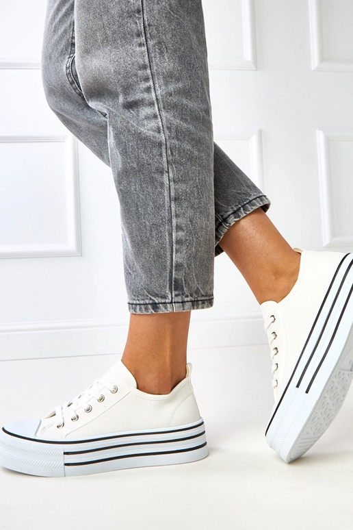 Białe trampki na platformie Talah