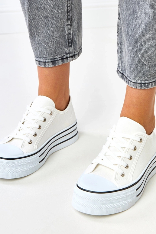 Białe trampki na platformie Talah