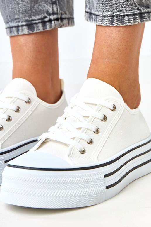 Białe trampki na platformie Talah