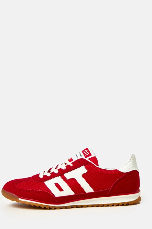 Czerwone sneakersy sportowe z białymi... Czerwone sneakersy sportowe z białymi...