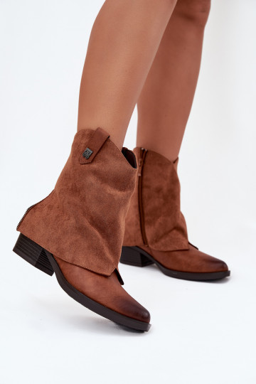 Insulated Cowboy Boots With Heel Camel Sylvette 2