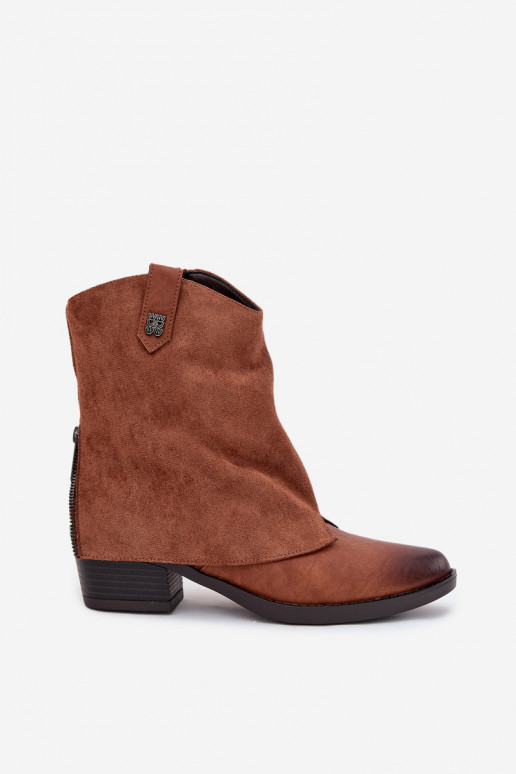 Insulated Cowboy Boots With Heel Camel Sylvette