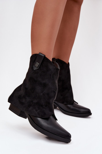 Insulated cowboy boots with heel black Sylvette 2