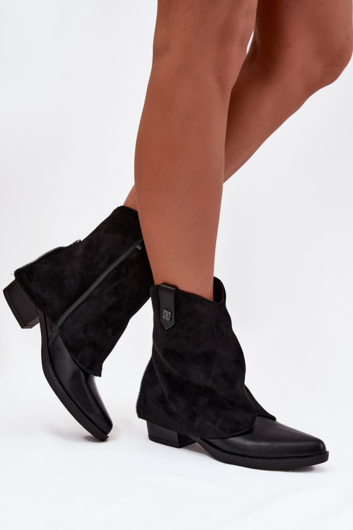 Insulated cowboy boots with heel black Sylvette