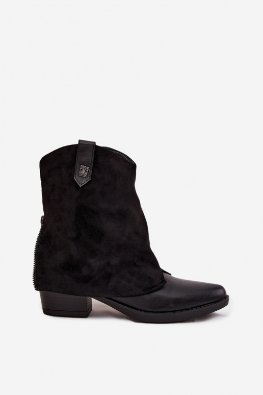 Insulated cowboy boots with heel black Sylvette