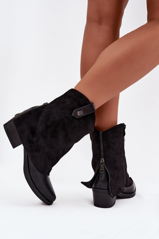 Insulated cowboy boots with heel black Sylvette