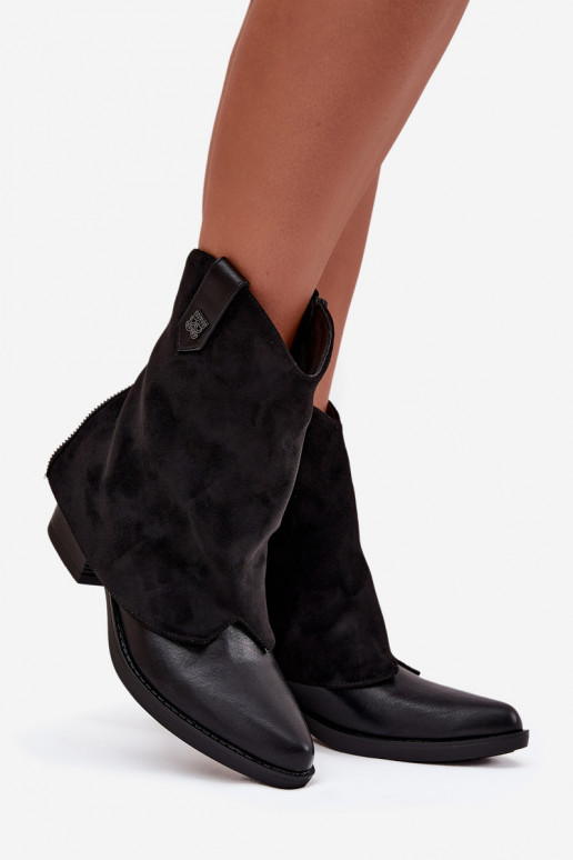 Insulated cowboy boots with heel black Sylvette