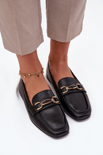 Women's Loafers Shoes With Decoration Black Priscelle