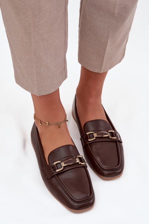 Women's Loafers with Decoration Brown Priscelle