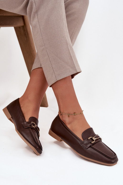 Women's Loafers with Decoration Brown Priscelle