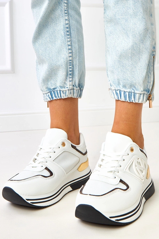 Biało-czarne sneakersy na platformie... Biało-czarne sneakersy na platformie...