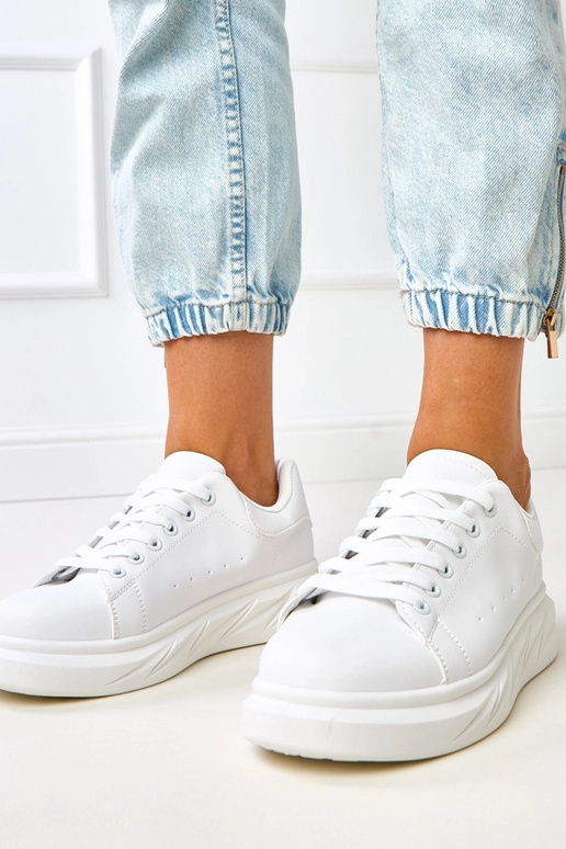Białe sneakersy na platformie Rosier Białe sneakersy na platformie Rosier