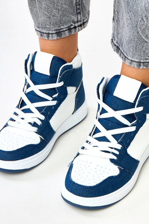 Wysokie sneakersy za kostkę z ciemnym...