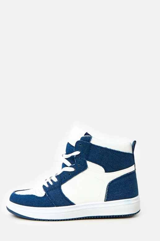 Wysokie sneakersy za kostkę z ciemnym...