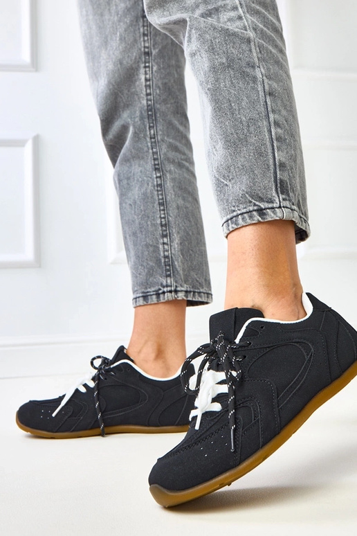 Czarne sneakersy z podwójnym... Czarne sneakersy z podwójnym...